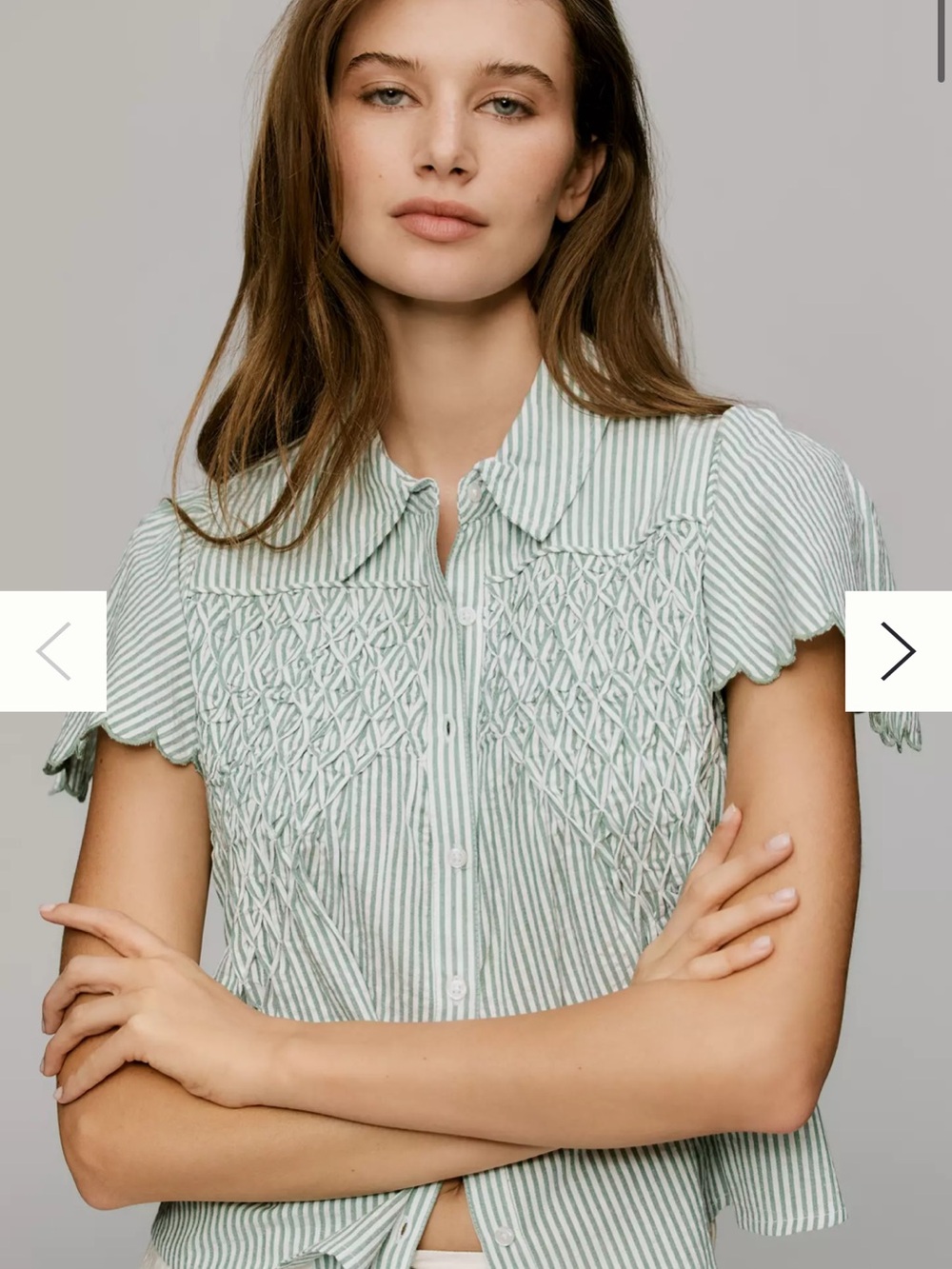 NWT Maeve Cotton Scalloped Swing Top